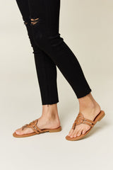 Forever Link Cutout PU Leather Open Toe Sandals - Trendsi