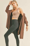 Kimberly C Open Front Longline Hooded Cardigan - Trendsi - Flyclothing LLC