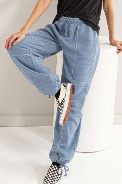 HYFVE Stitched Design Drawstring Sweatpants - Trendsi - Flyclothing LLC