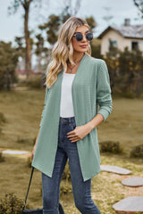Open Front Long Sleeve Cardigan - Trendsi