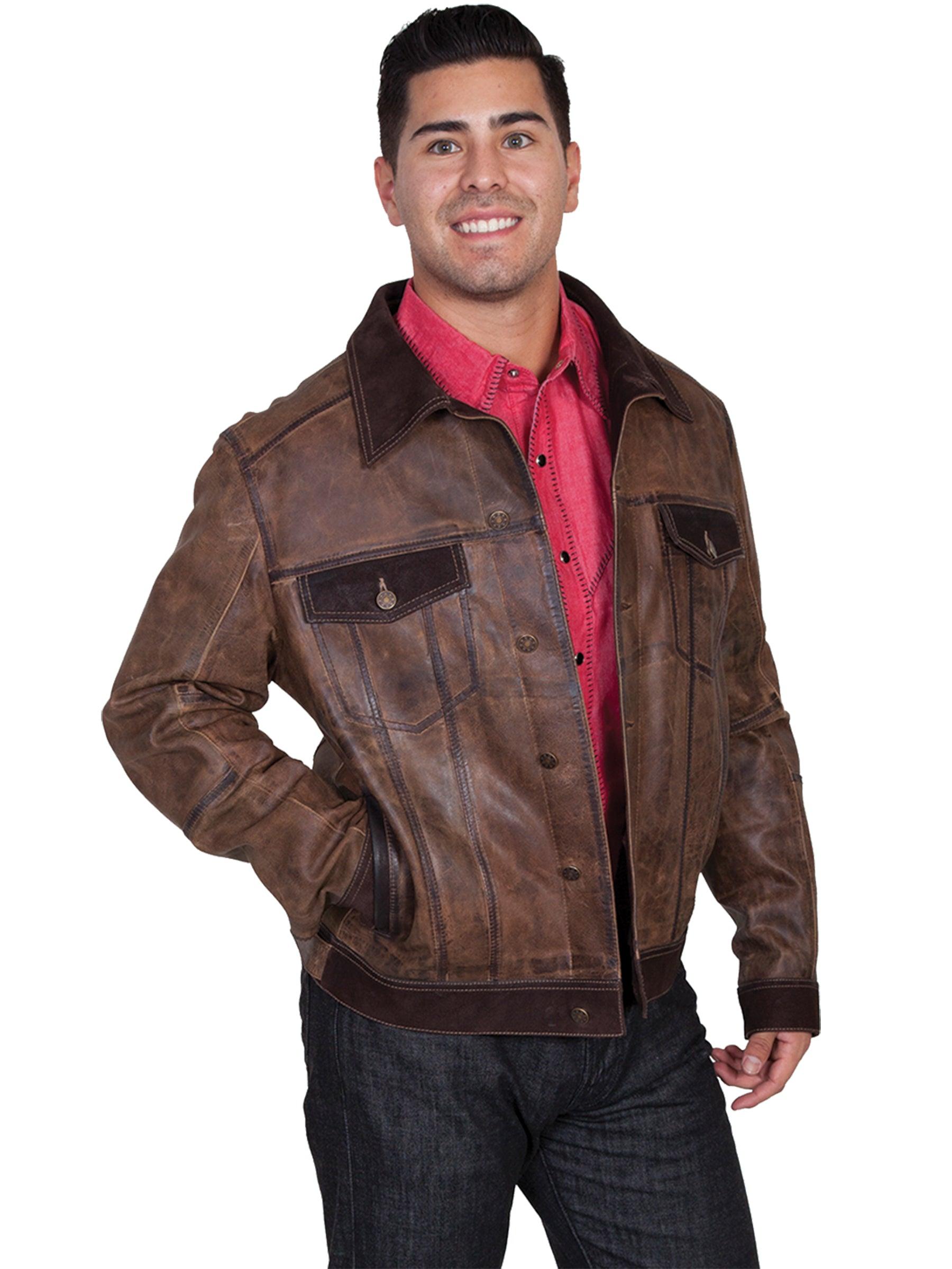 Scully Leather Brown Jean Mens Jacket - Flyclothing LLC