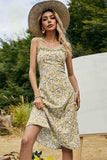 Floral Frill Trim Sleeveless Dress - Trendsi