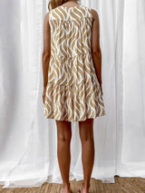 Printed V-Neck Sleeveless Mini Dress - Trendsi - Flyclothing LLC