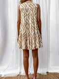 Printed V-Neck Sleeveless Mini Dress - Trendsi - Flyclothing LLC