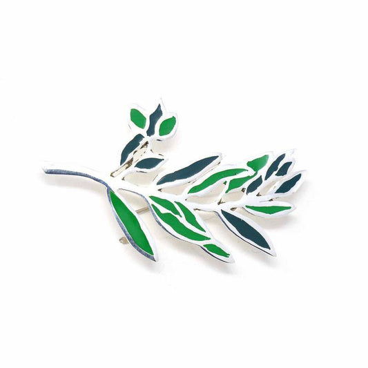 Brooch, Green Branch - Artisana