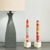 Hand Painted Candles in Owoduni Design (pair of tapers) - Nobunto - Nobunto