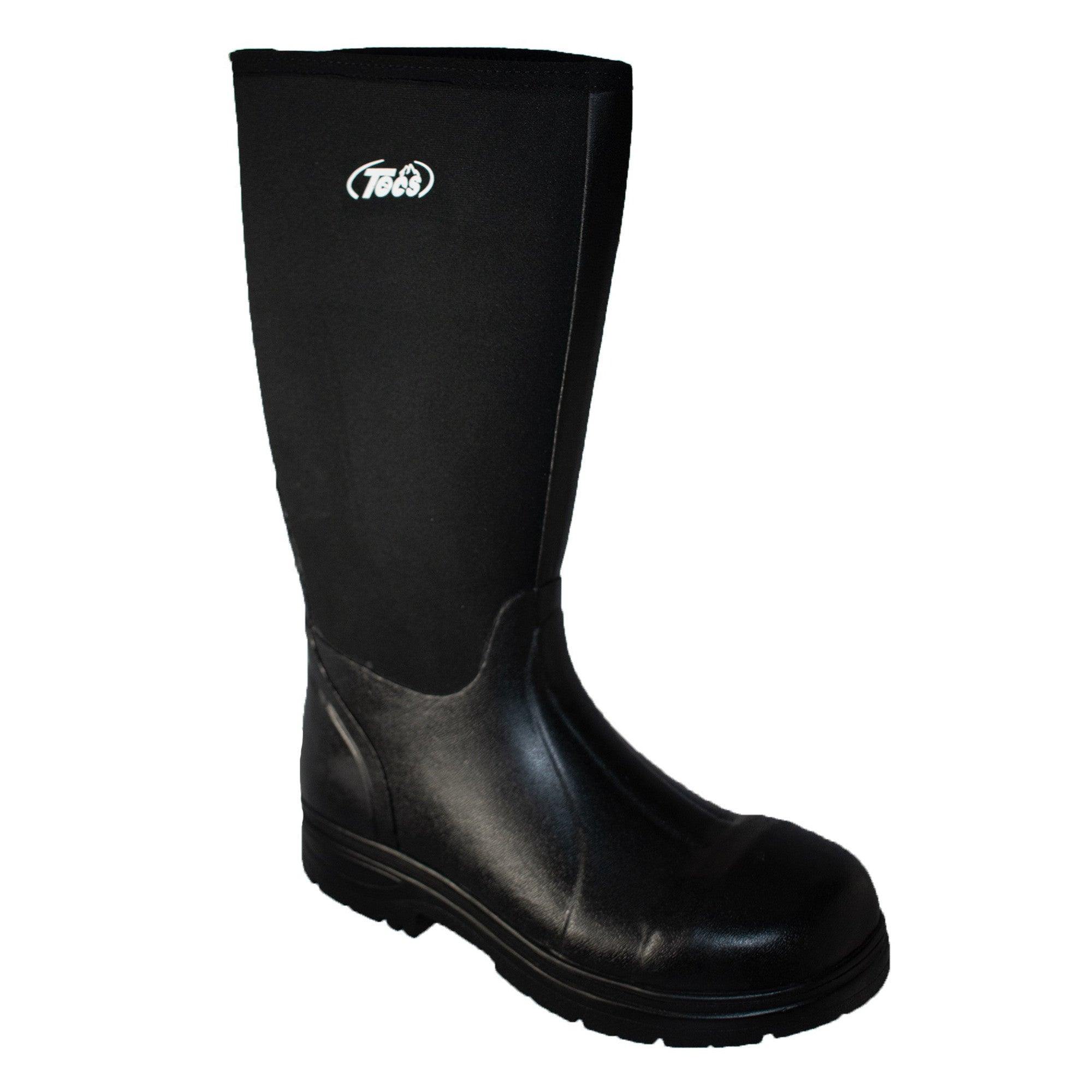 Men's 16" Cement Rubber Boot Steel Toe Black - Tecs - Flyclothing LLC