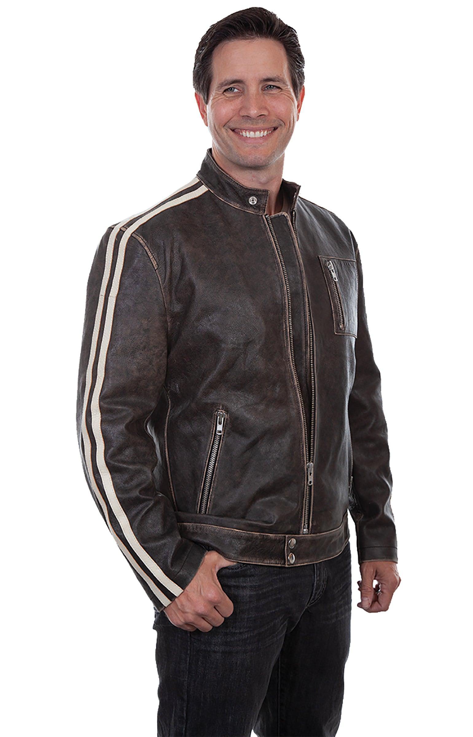 Scully CHARCOAL TRACK JACKET - Scully Leather