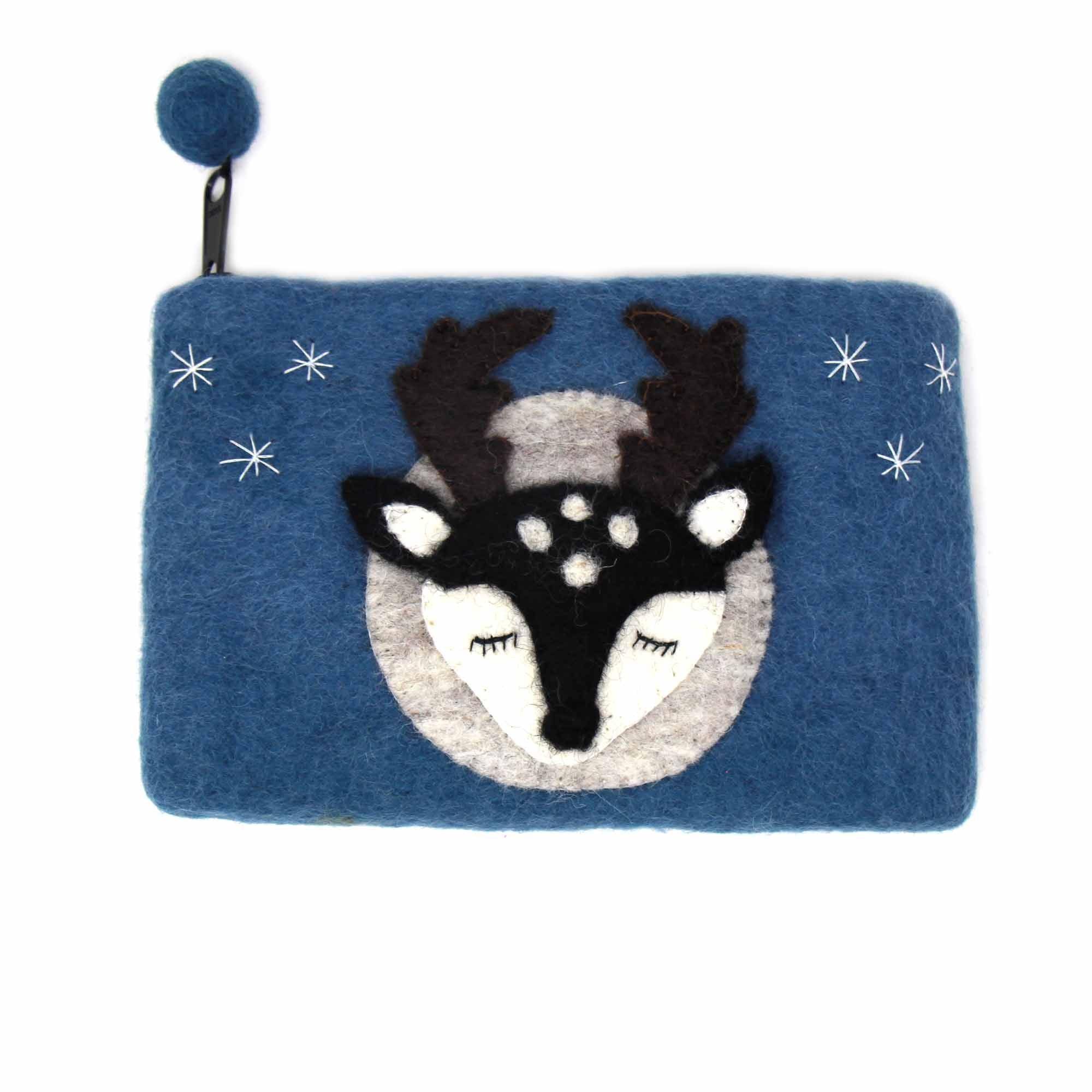 Hand Crafted Felt: Stag Pouch - Global Groove Direct