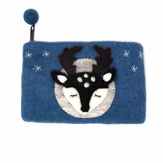 Hand Crafted Felt: Stag Pouch - Global Groove Direct