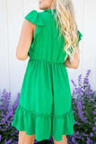 Frill Tie Neck Ruffled Sleeveless Mini Dress - Trendsi - Flyclothing LLC