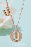 Moissanite U to Z Pendant Necklace - Trendsi - Flyclothing LLC