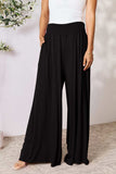 Double Take Full Size Smocked Wide Waistband Wide Leg Pants - Trendsi - Flyclothing LLC