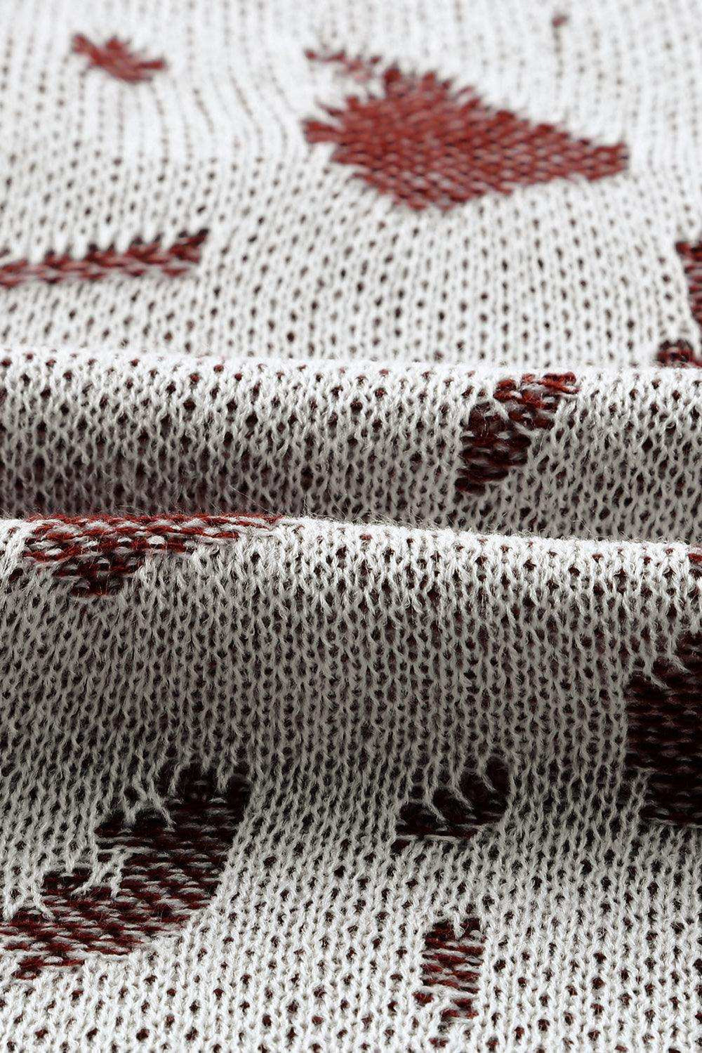 Contrast Round Neck Drop Shoulder Sweater - Trendsi - Flyclothing LLC