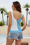 Contrast Tied Knit Tank - Trendsi