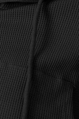 Waffle-Knit Drawstring Zip Up Hoodie - Trendsi - Flyclothing LLC