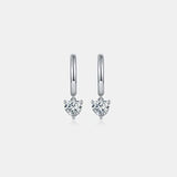 1 Carat Moissanite 925 Sterling Silver Heart Earrings - Trendsi