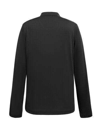 Decorative Button Notched Long Sleeve T-Shirt - Trendsi - Flyclothing LLC