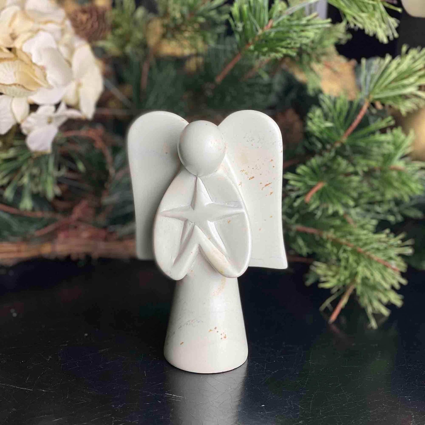 Angel Soapstone Sculpture Holding Star - SMOLArt - Flyclothing LLC