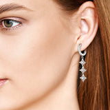 Moissanite 925 Sterling Silver Geometric Shape Earrings - Trendsi - Flyclothing LLC