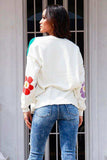 Flower Pattern Open Front Long Sleeve Cardigan - Trendsi - Flyclothing LLC