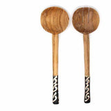 Olive Serving Set with Batik Bone Handles 10 inch - Jedando - Flyclothing LLC