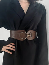 PU Elastic Wide Belt - Trendsi - Flyclothing LLC