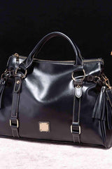 PU Leather Handbag with Tassels - Trendsi - Flyclothing LLC