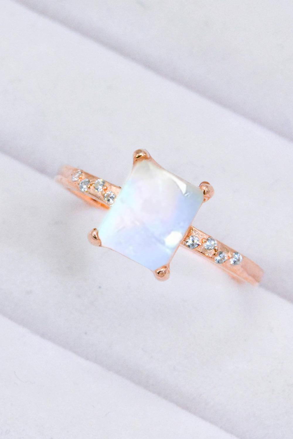 Square Moonstone Ring - Trendsi