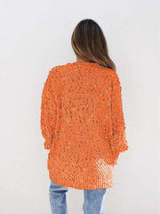 Multicolored Open Front Cardigan - Trendsi