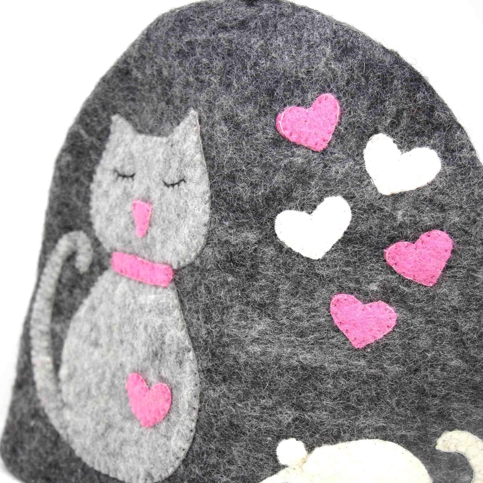 Hand Crafted Felt: Cat Tea Cozy - Flyclothing LLC