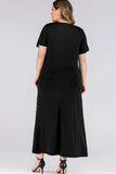 Plus Size Striped Color Block Tee Dress - Trendsi - Flyclothing LLC