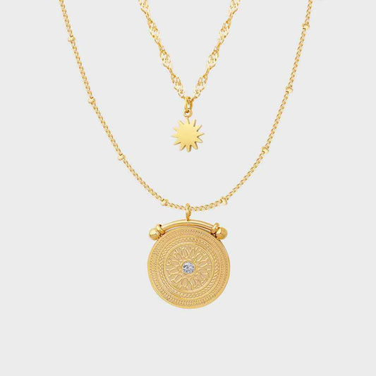 Stainless Steel Double-Layered Necklace - Flyclothing LLC