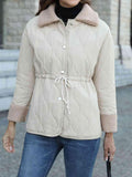 Snap Down Collared Jacket - Trendsi