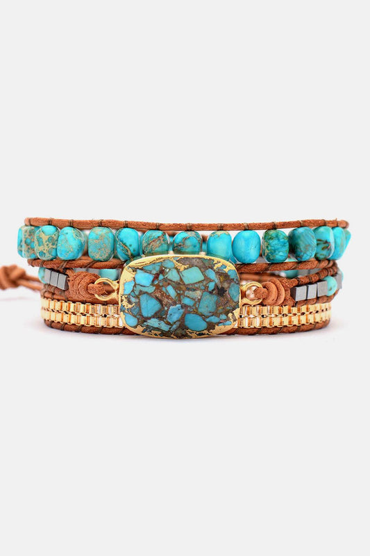 Handmade Natural Stone Copper Bracelet - Trendsi