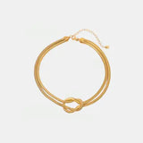 Double Layered Knot Herringbone Choker Necklace - Trendsi - Flyclothing LLC