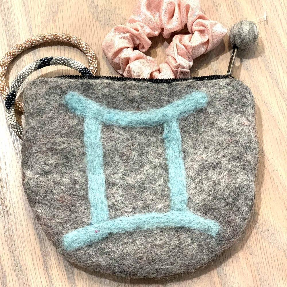 Felt Gemini Zodiac Coin Purse - Global Groove - Flyclothing LLC