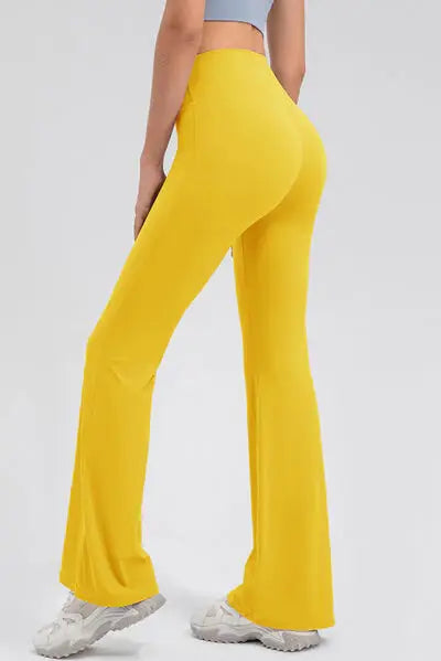 High Waist Straight Active Pants - Trendsi - Flyclothing LLC