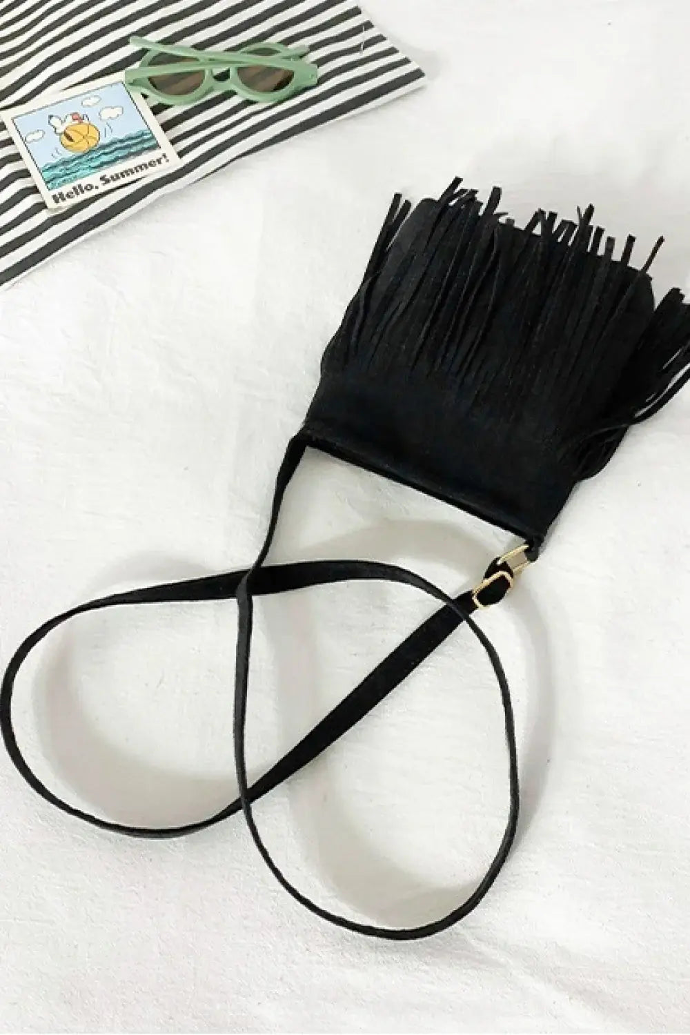PU Leather Crossbody Bag with Fringe - Trendsi - Flyclothing LLC