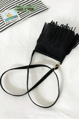 PU Leather Crossbody Bag with Fringe - Trendsi - Flyclothing LLC