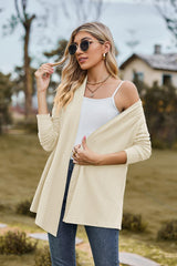 Open Front Long Sleeve Cardigan - Trendsi