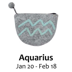 Felt Aquarius Zodiac Coin Purse - Global Groove - Flyclothing LLC