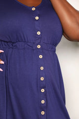 Double Take Button Front Empire Waist Sleeveless Slit Magic Dress - Trendsi - Flyclothing LLC