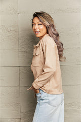 Button Down Collared Jacket - Trendsi