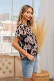 Sew In Love Full Size Paisley Print Round Neck Short Sleeve T-Shirt - Trendsi