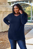 Basic Bae Full Size Ribbed Round Neck Long Sleeve Knit Top - Trendsi - Flyclothing LLC