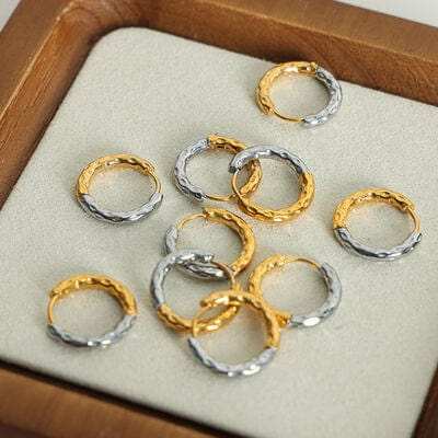 18K Gold-Plated Huggie Earrings - Trendsi - Flyclothing LLC