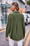 Dropped Shoulder Longline Shirt with Pockets - Trendsi - Flyclothing LLC