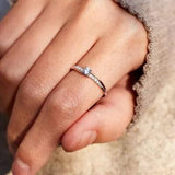 Inlaid Zircon Bicolor Rose Gold-Plated Ring - Trendsi