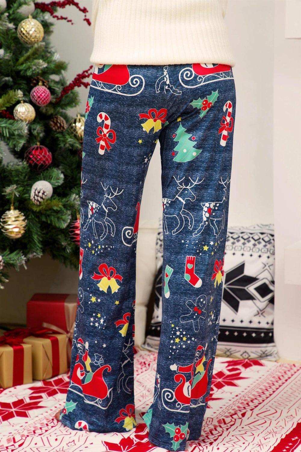 Christmas Straight Leg Pants - Trendsi - Flyclothing LLC